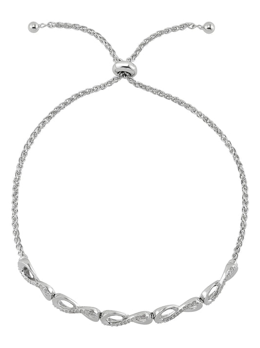 1/4 Carat Diamond Infinity Bolo Bracelet in Sterling Silver