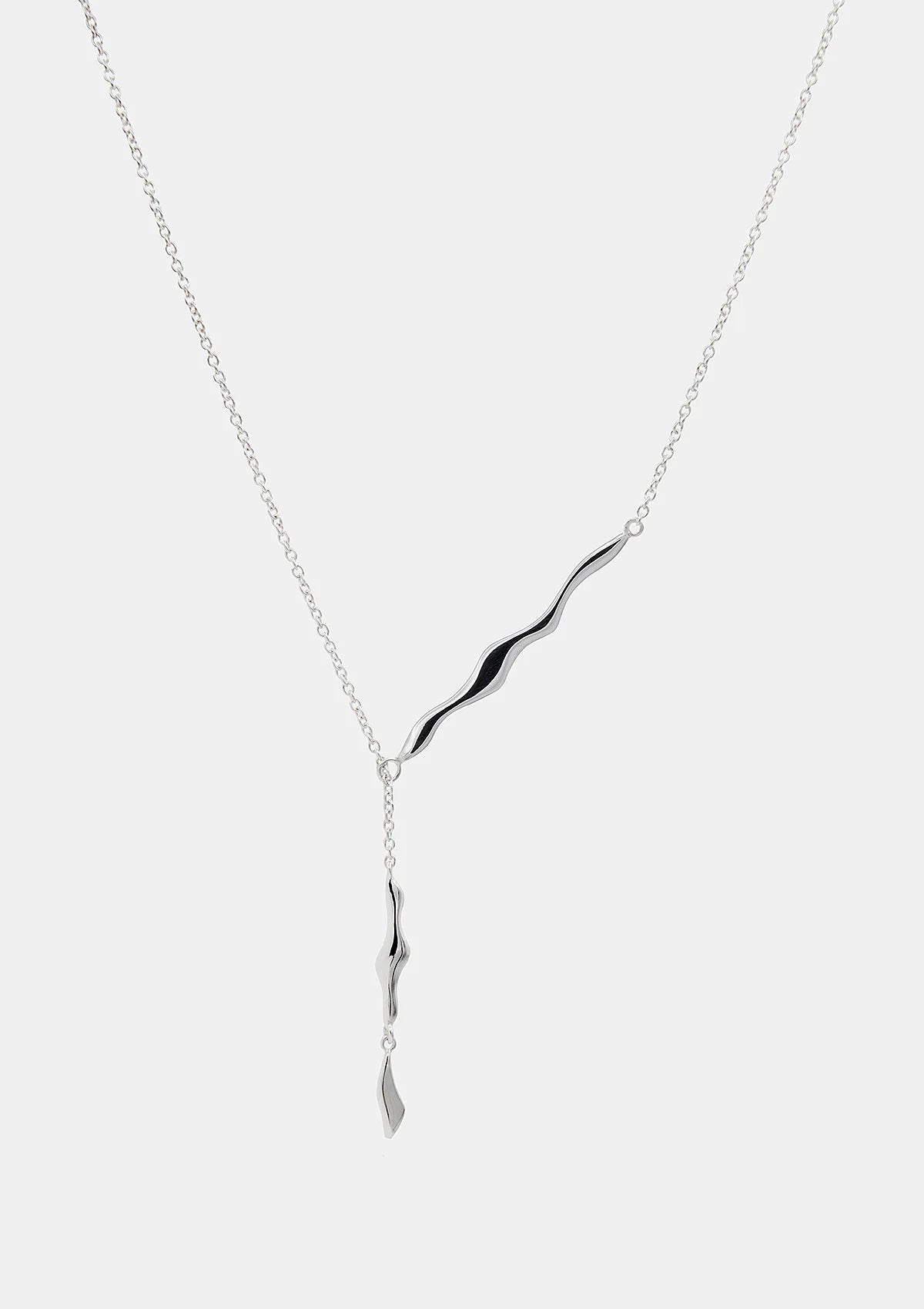 Breeze Lariat Necklace, Sterling Silver Necklace, Adjustable Silver Necklace, Y Necklace, Long Silver Necklace, Minimalist Silver Necklace