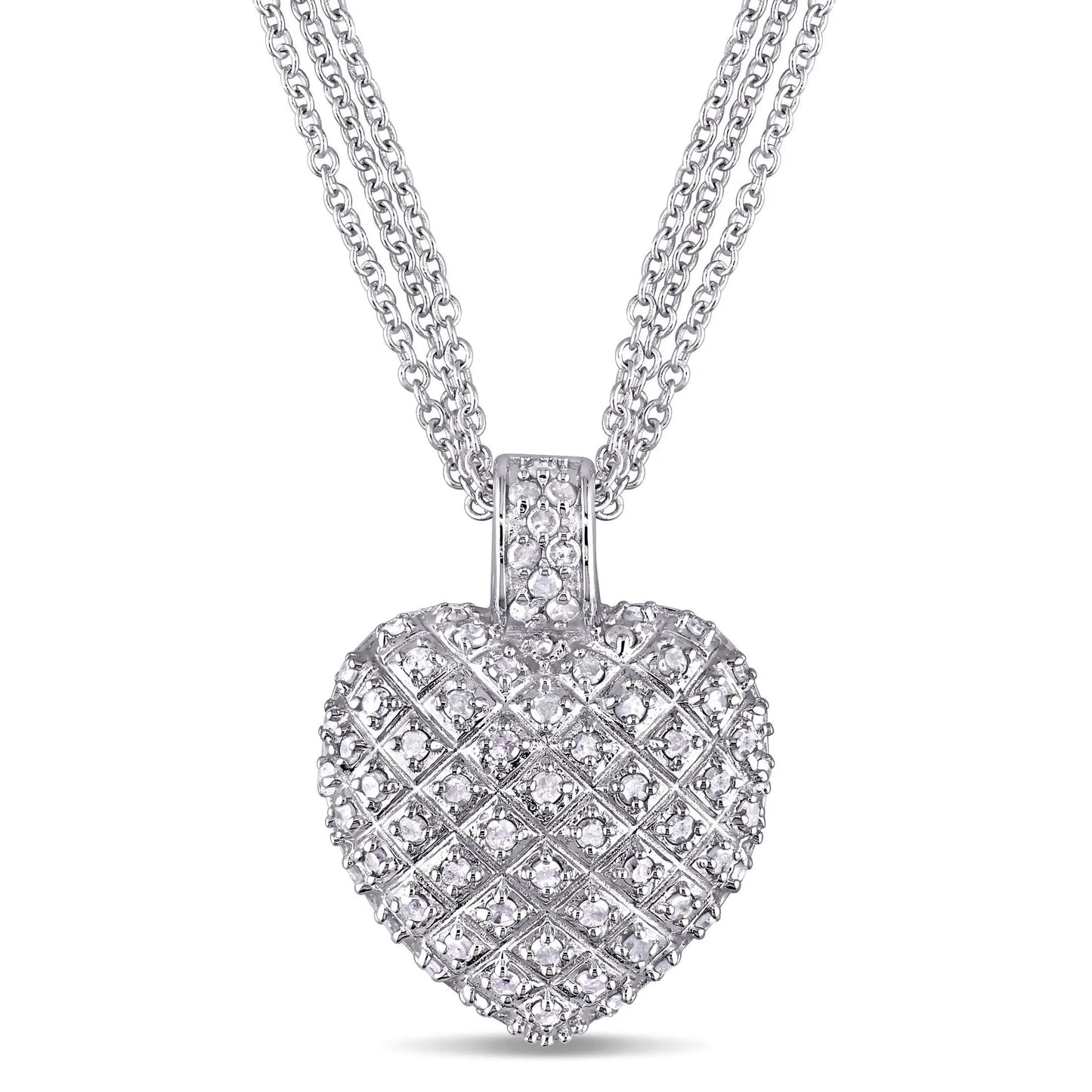 Women'S Diamond Sterling Silver Necklace