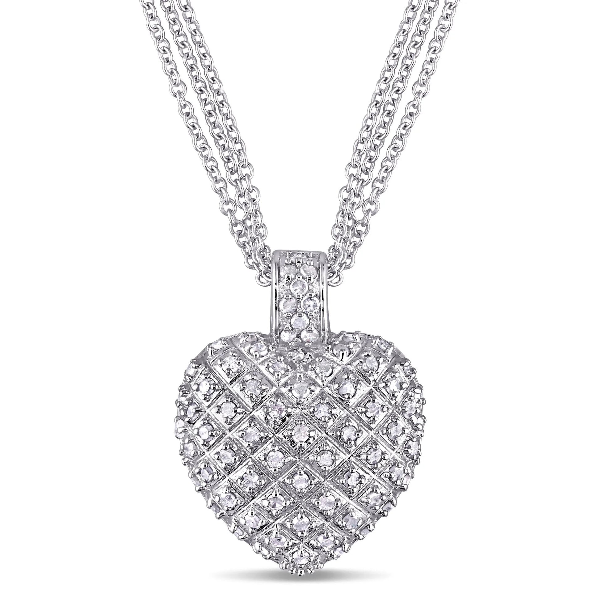 Women'S Diamond Sterling Silver Necklace