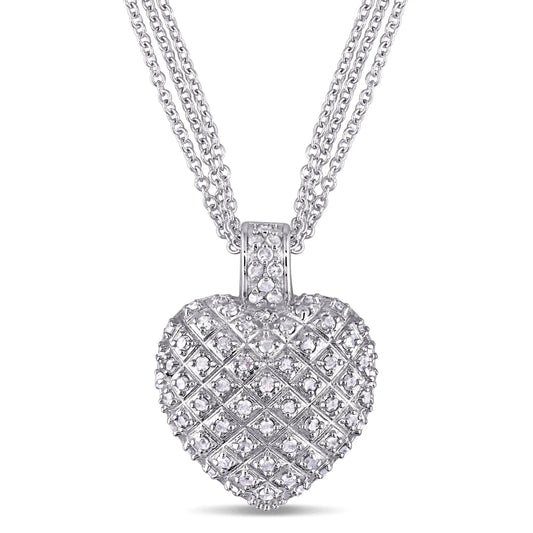 Women'S Diamond Sterling Silver Necklace
