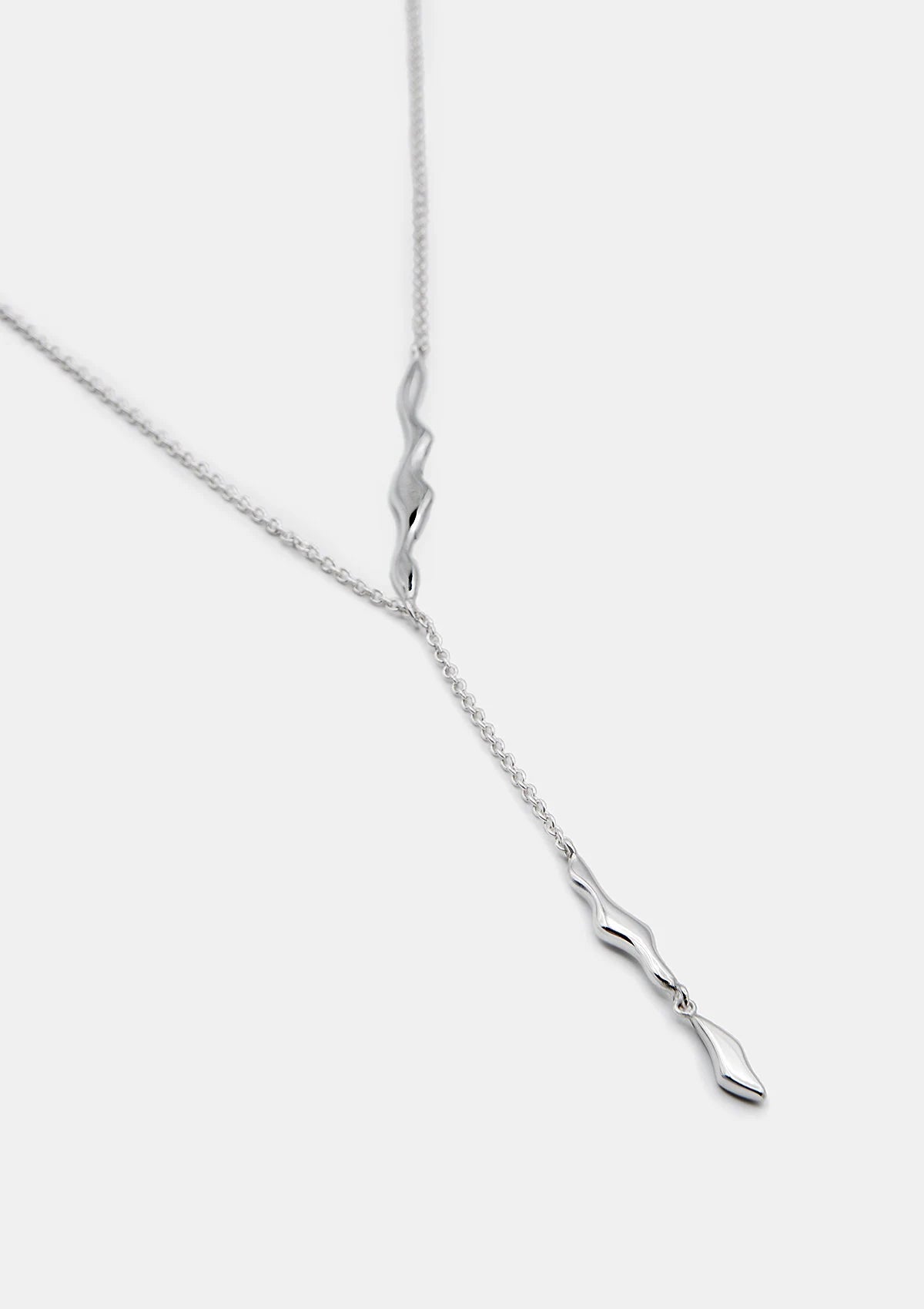 Breeze Lariat Necklace, Sterling Silver Necklace, Adjustable Silver Necklace, Y Necklace, Long Silver Necklace, Minimalist Silver Necklace