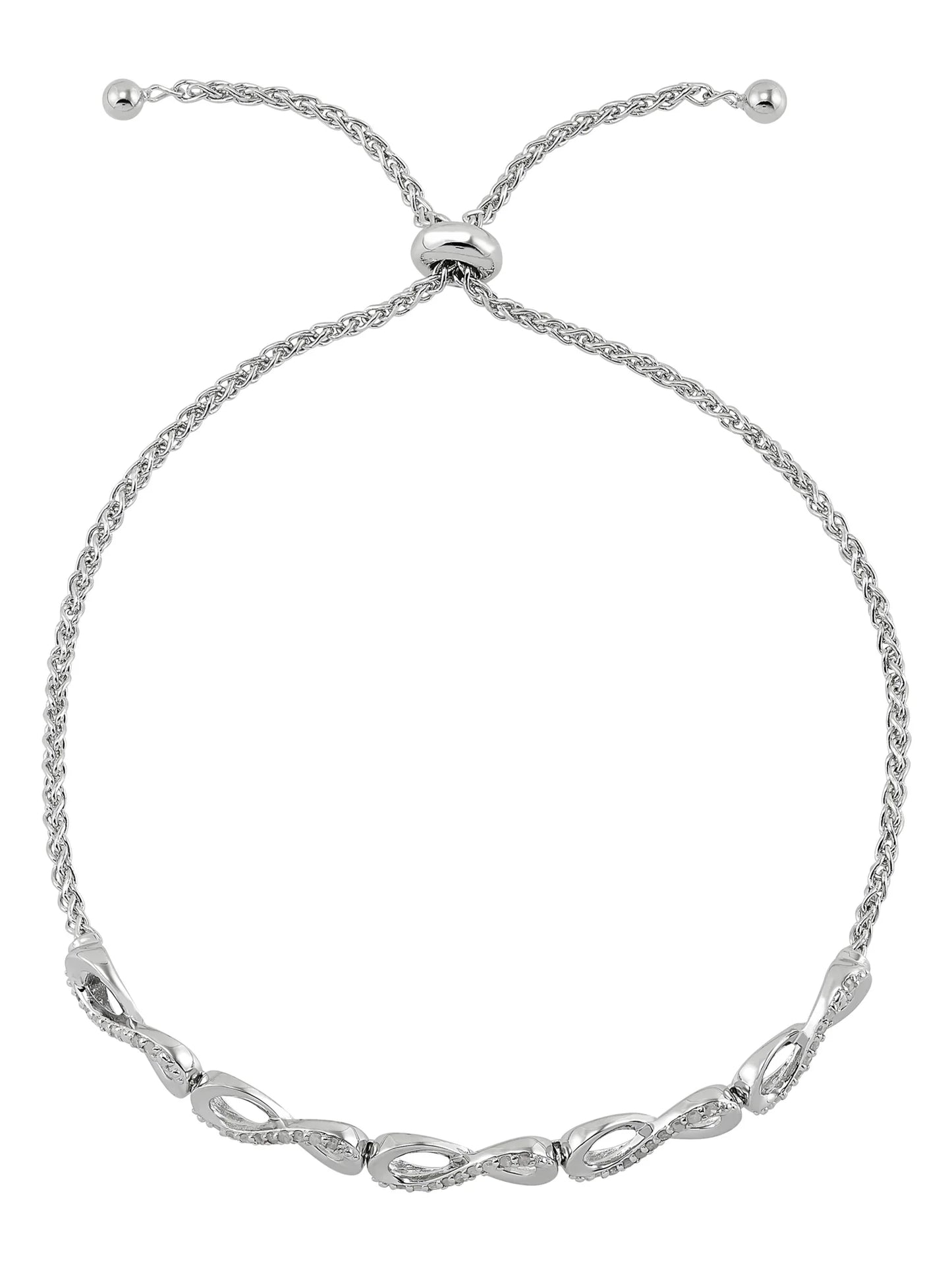 1/4 Carat Diamond Infinity Bolo Bracelet in Sterling Silver