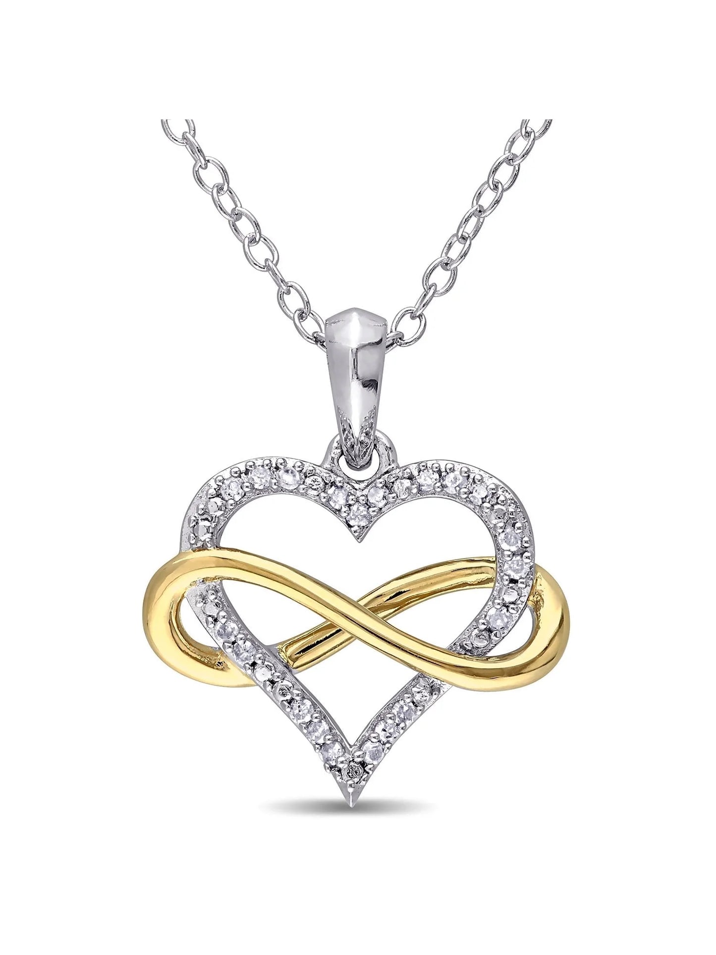 Women'S Diamond Sterling Silver Necklace