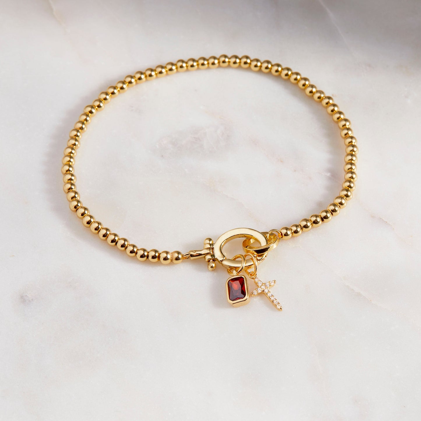 Josephine Cross Birthstone Bracelet