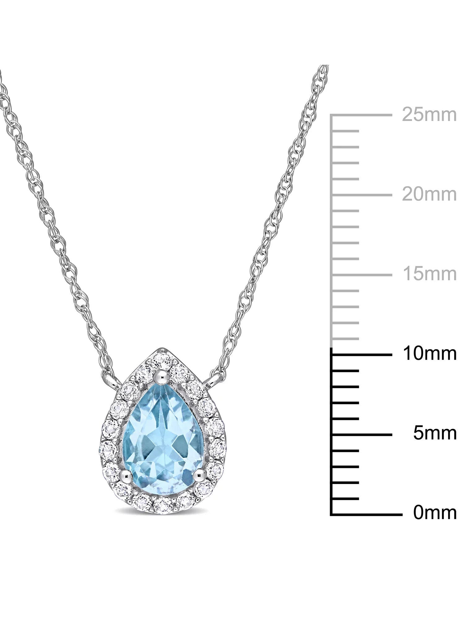 Women'S Topaz 10K White Gold Necklace