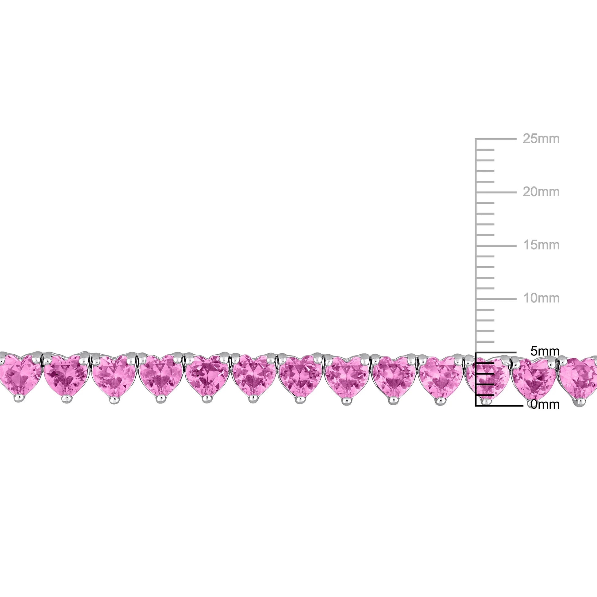 Women'S Created Sapphire Sterling Silver Tennis Necklace