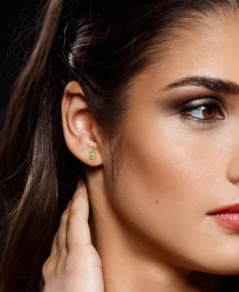 Marquise Peridot Stud Earrings (4/5 Ct. T.W.) in 14K Yellow Gold