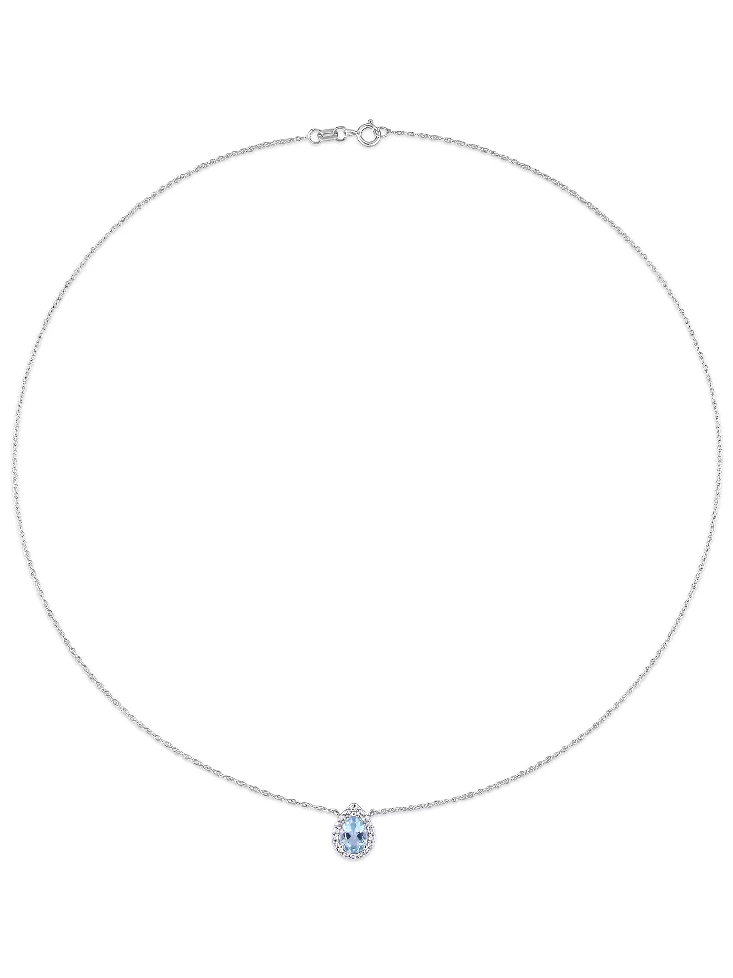 Women'S Topaz 10K White Gold Necklace