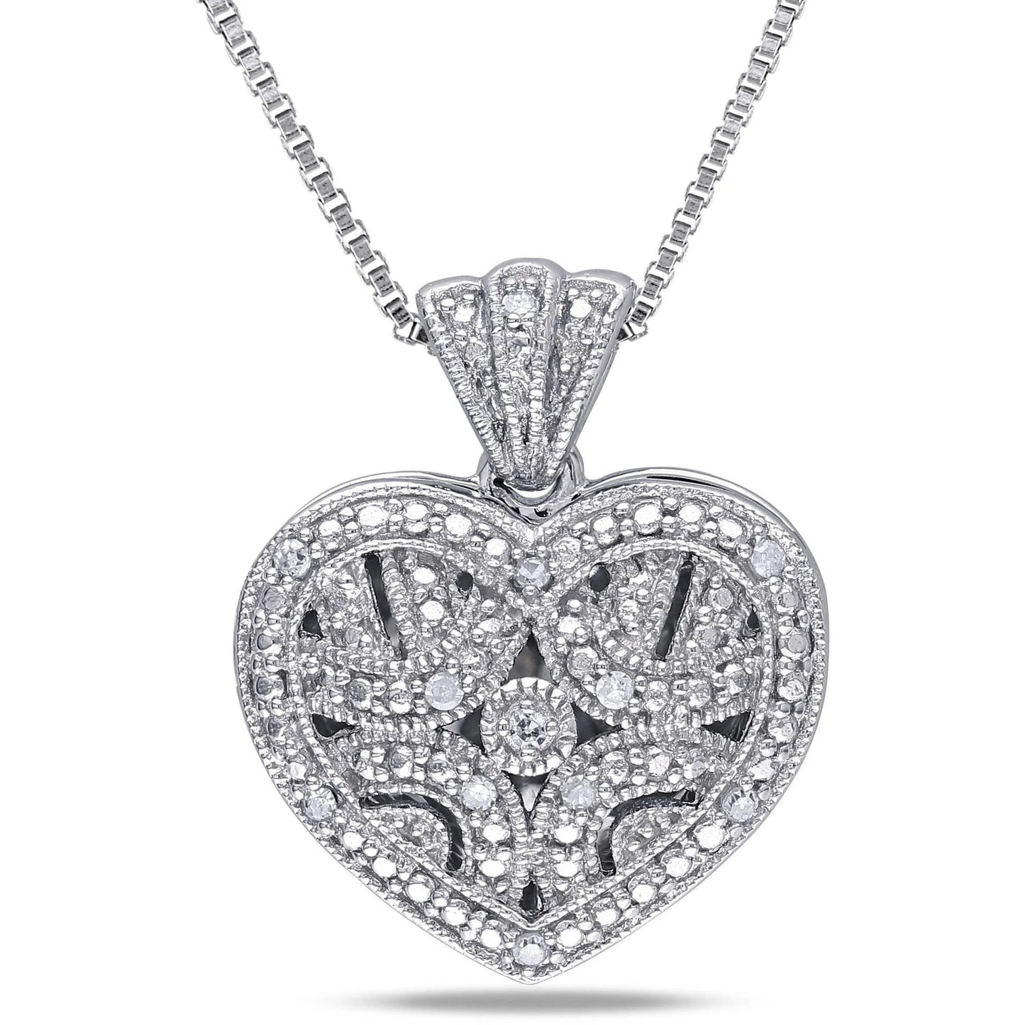 Women'S Diamond Sterling Silver Necklace