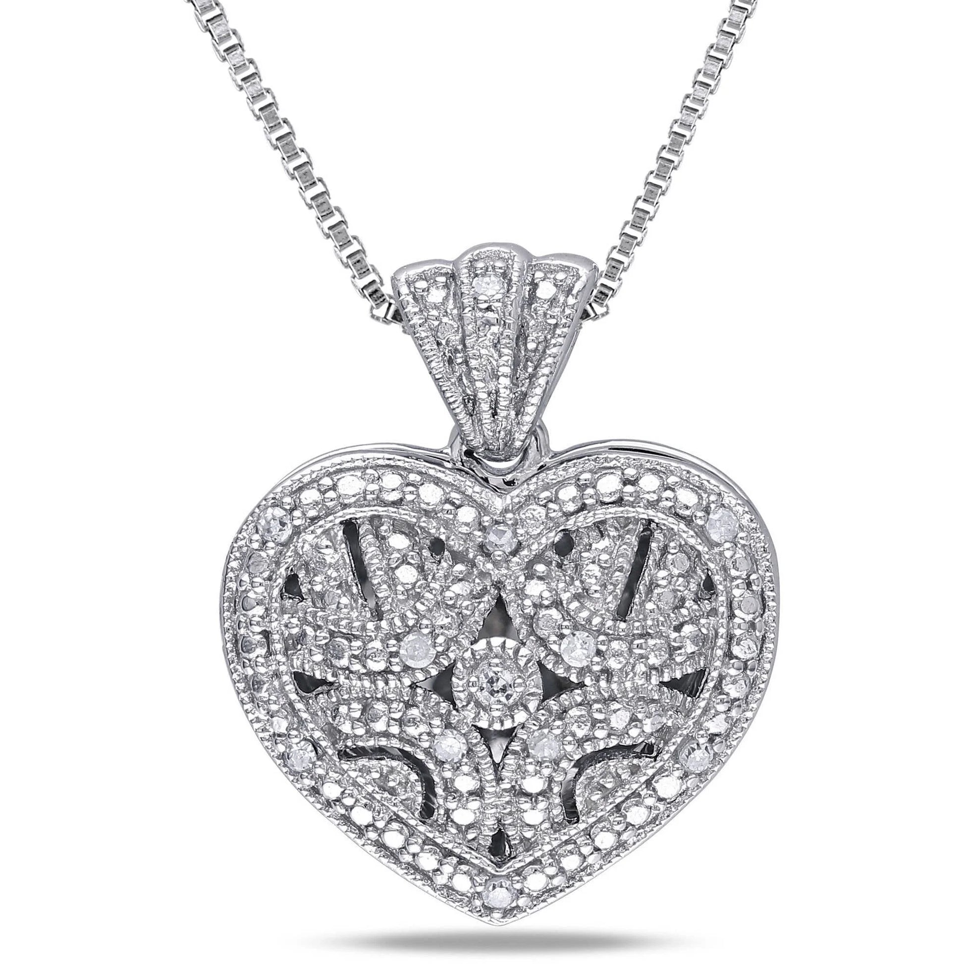 Women'S Diamond Sterling Silver Necklace