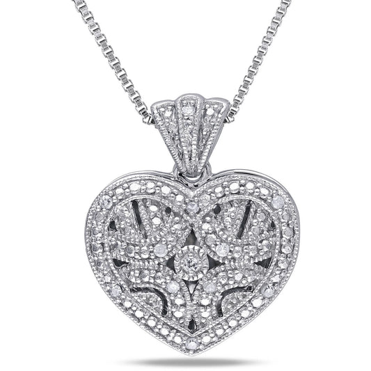 Women'S Diamond Sterling Silver Necklace