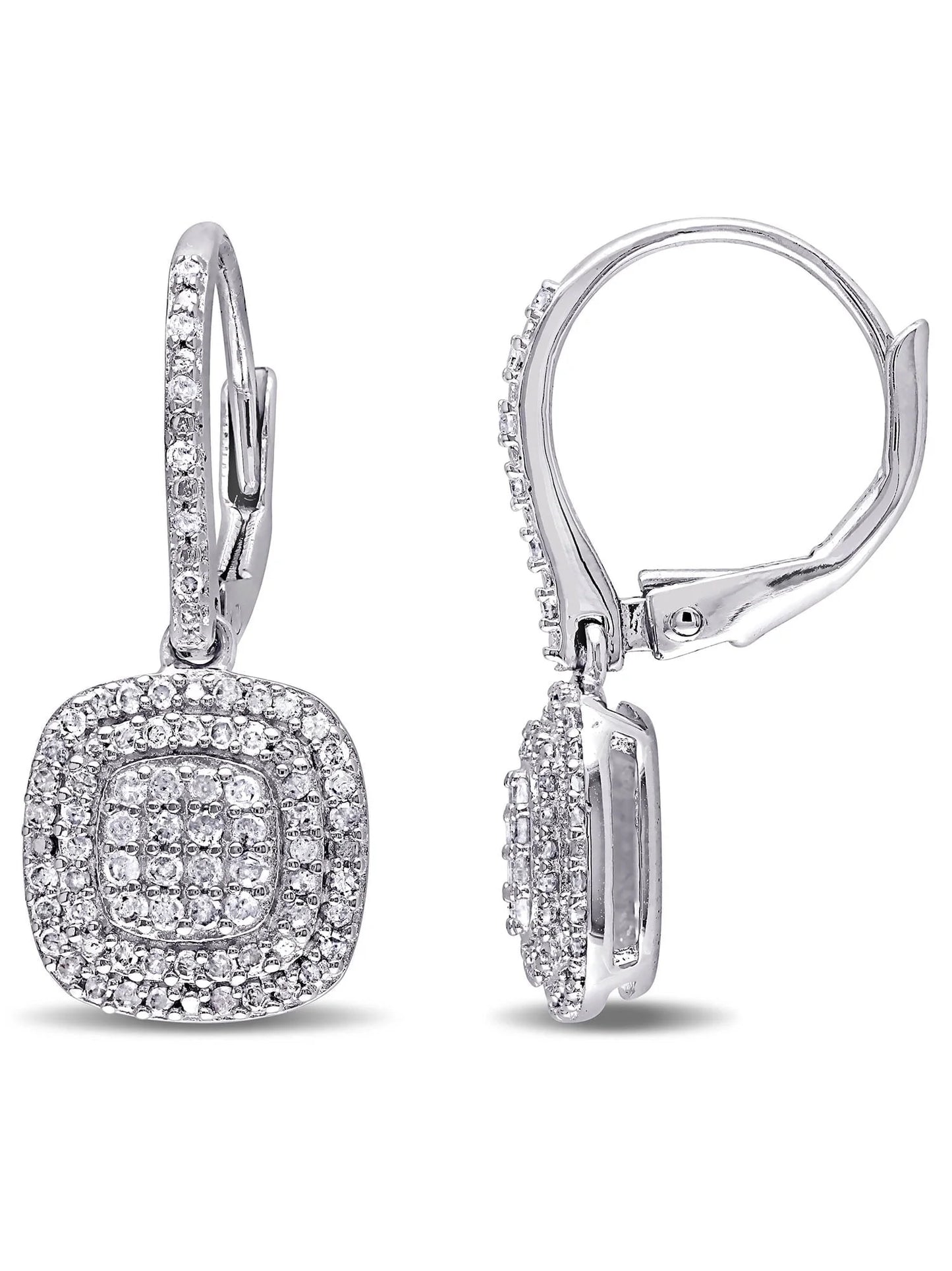 Women'S Diamond Sterling Silver Earrings