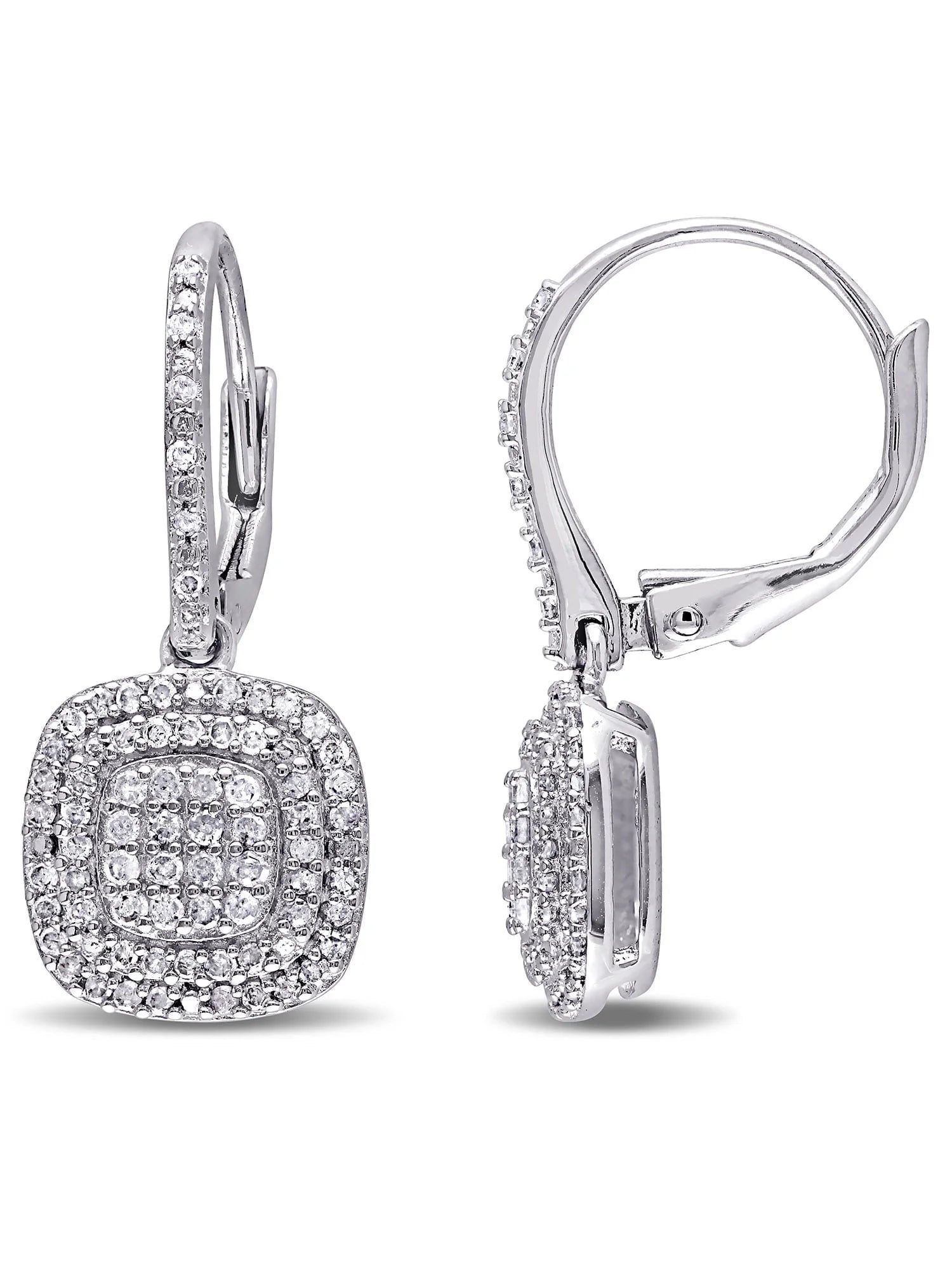 Women'S Diamond Sterling Silver Earrings