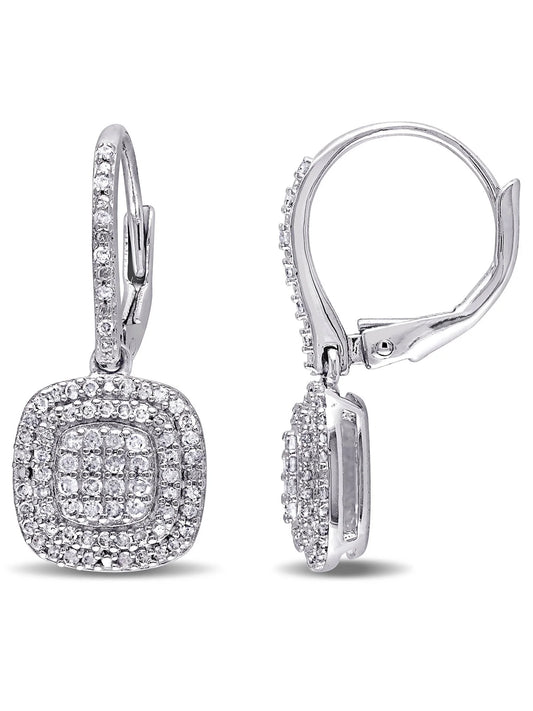 Women'S Diamond Sterling Silver Earrings