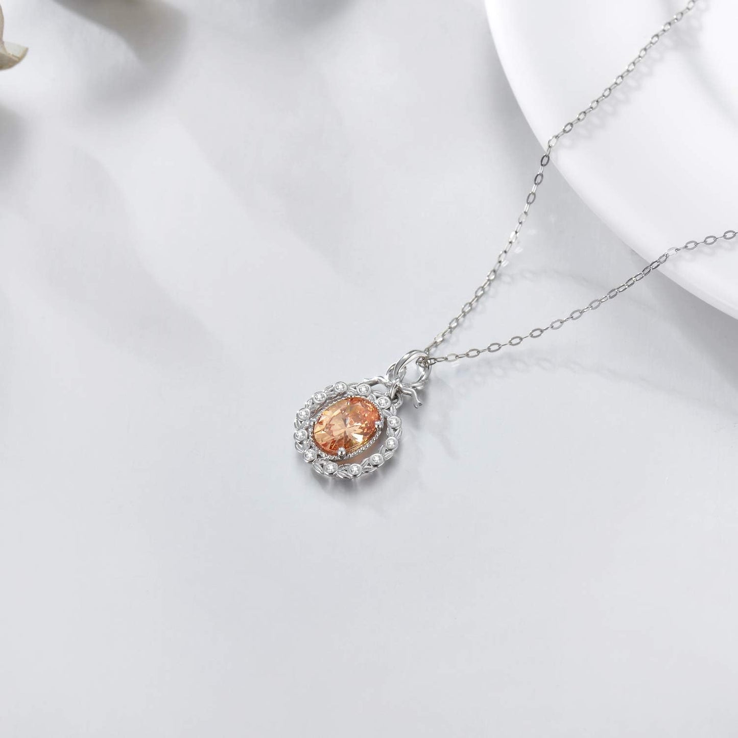 14K Gold Pendant Necklaces for Women Yellow & White Gold Jewelry Present for Wife Girlfriend Mother (Style14)