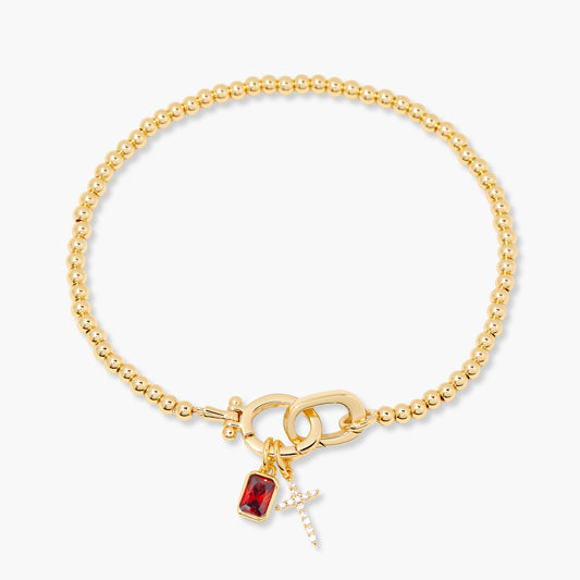 Josephine Cross Birthstone Bracelet