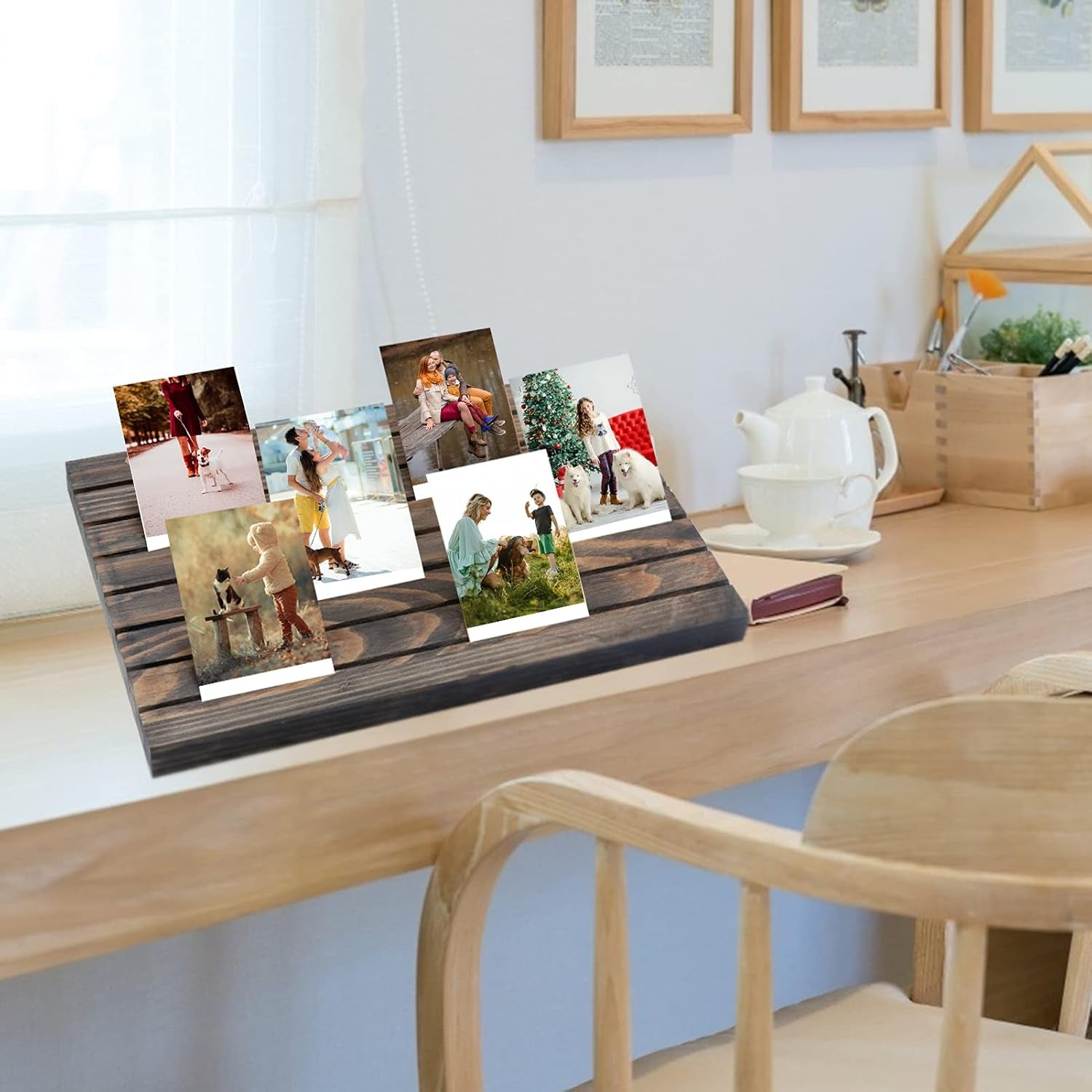 Wooden Earring Display Stands- Portable Wooden Earring Display Holder with 2 Detachable Pegs+ 200Pcs Earring Cardboard for Selling Earring Showing Jewelry Displaying Business Card (Brown)