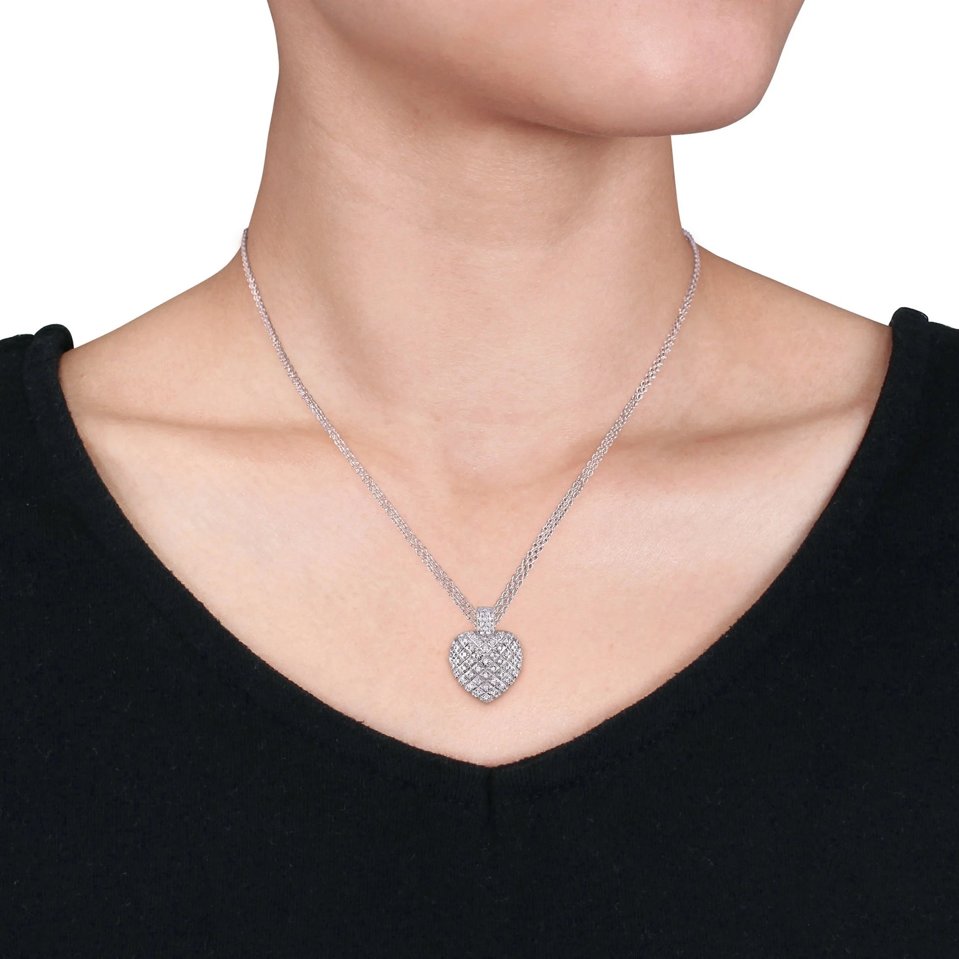 Women'S Diamond Sterling Silver Necklace