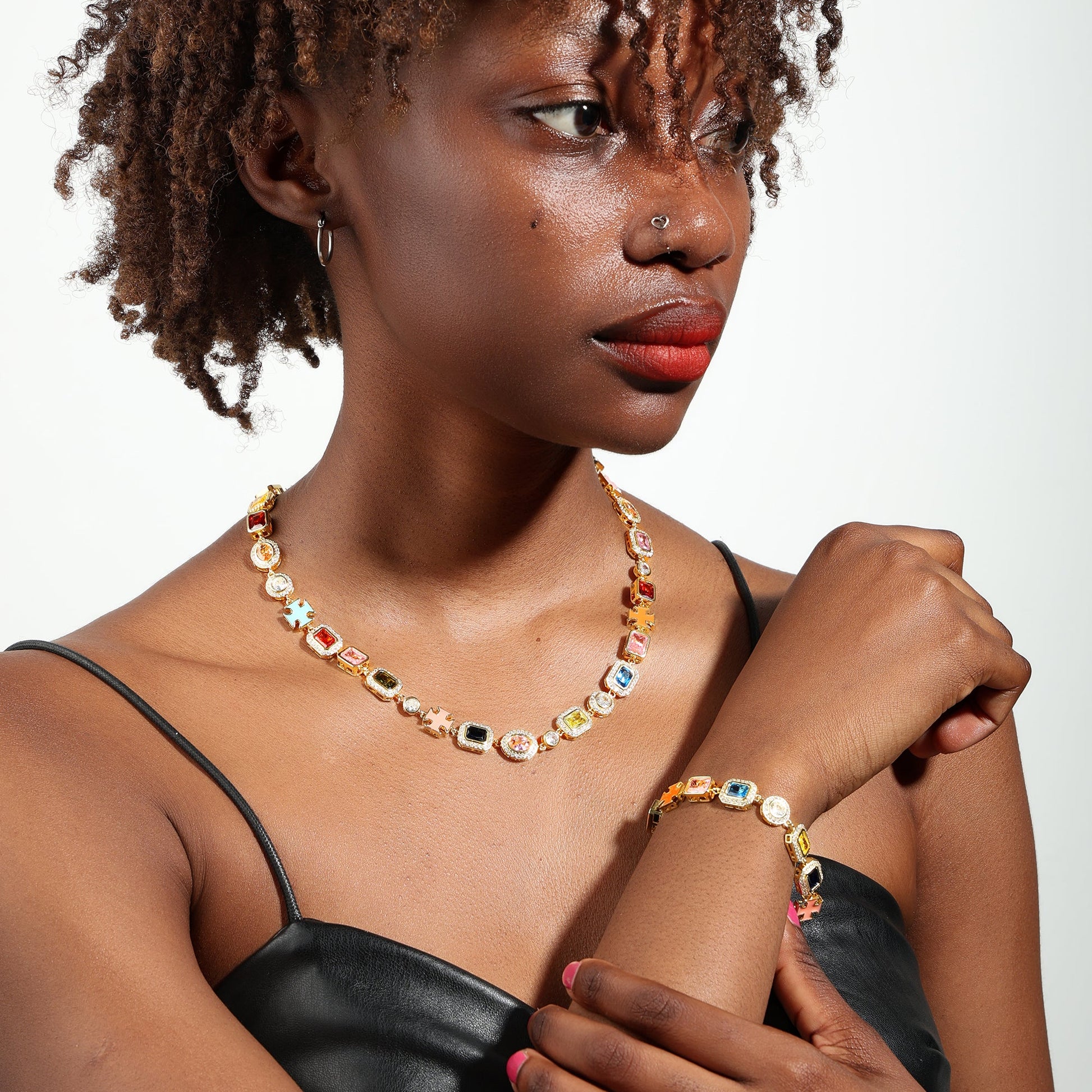 Gold Solstice Bundle (Gemstone Necklace＆ Bracelet)