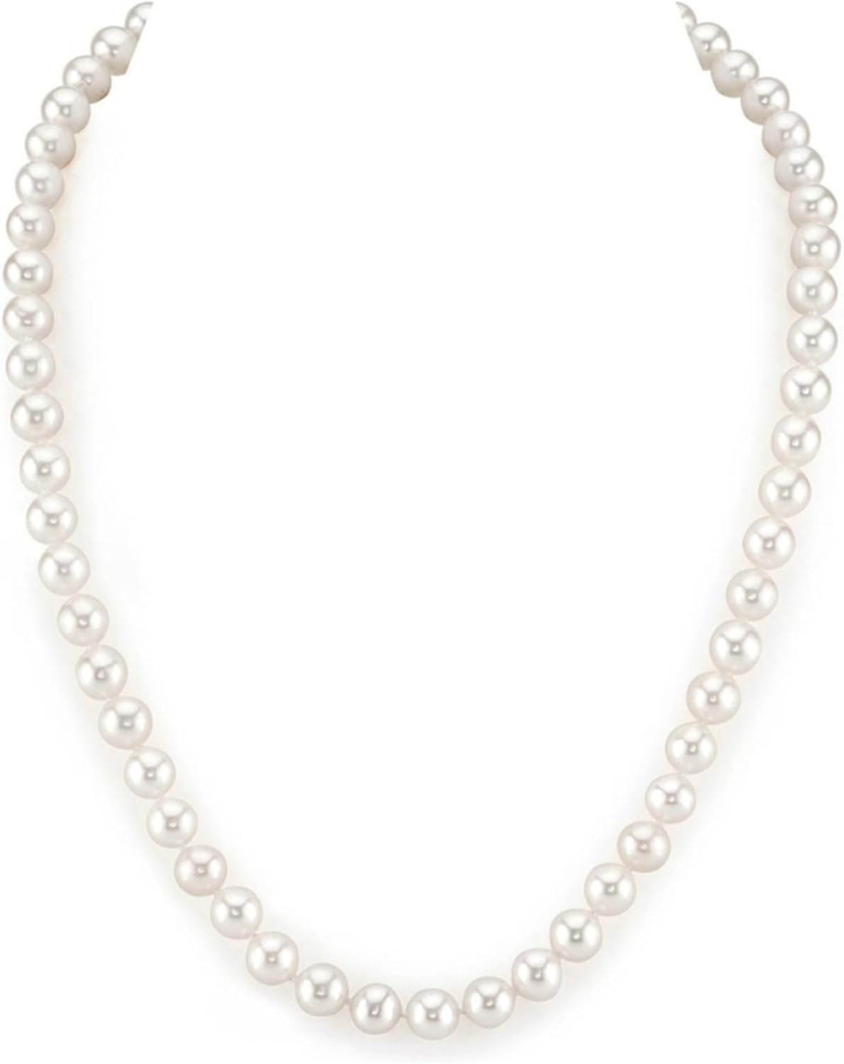 Real Pearl Necklace for Women with AAA+ Quality round White Freshwater Genuine Cultured Pearls