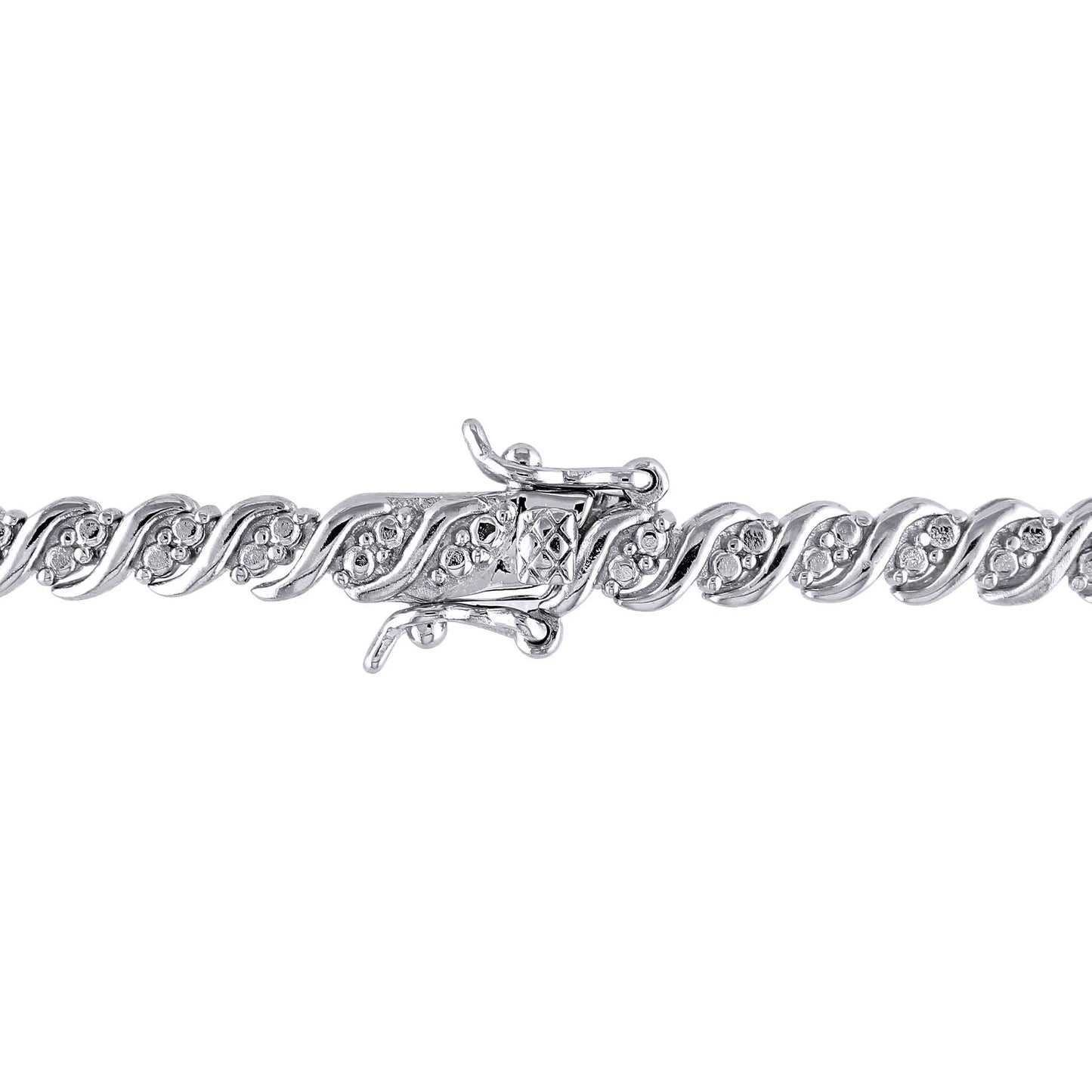 Women'S Diamond Diamond Sterling Silver Tennis Bracelet