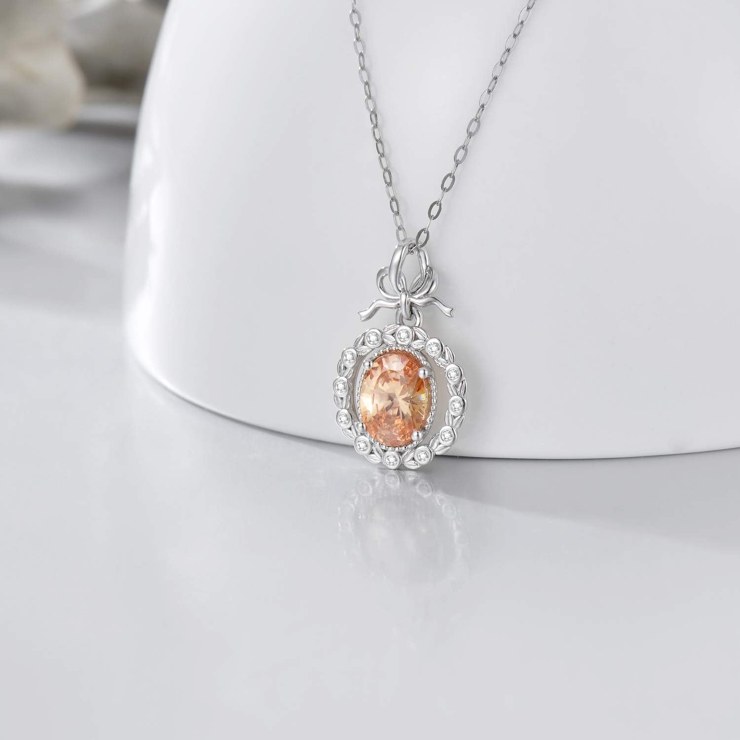 14K Gold Pendant Necklaces for Women Yellow & White Gold Jewelry Present for Wife Girlfriend Mother (Style14)