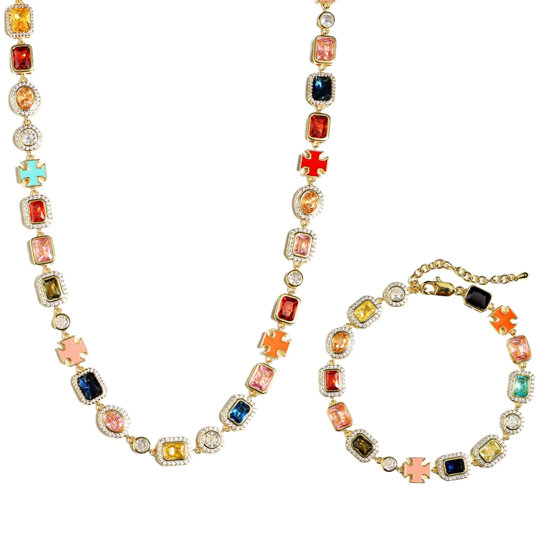 Gold Solstice Bundle (Gemstone Necklace＆ Bracelet)