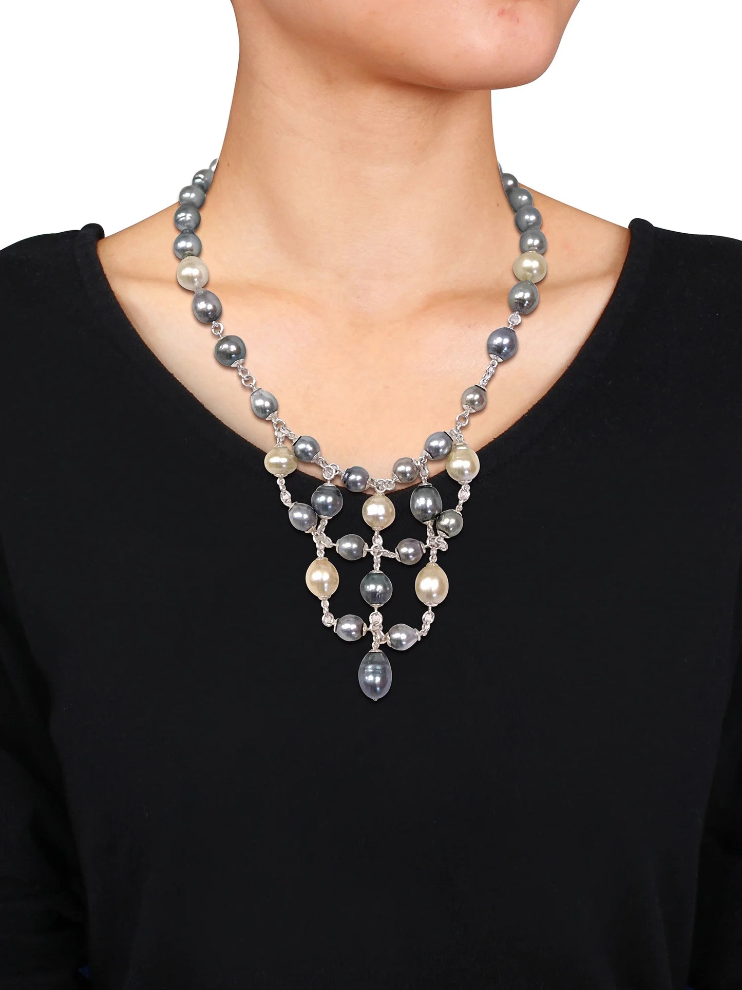 Women'S Pearl Sterling Silver Necklace