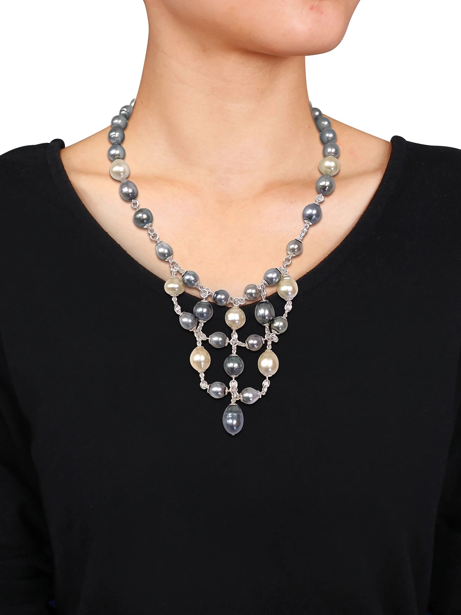 Women'S Pearl Sterling Silver Necklace