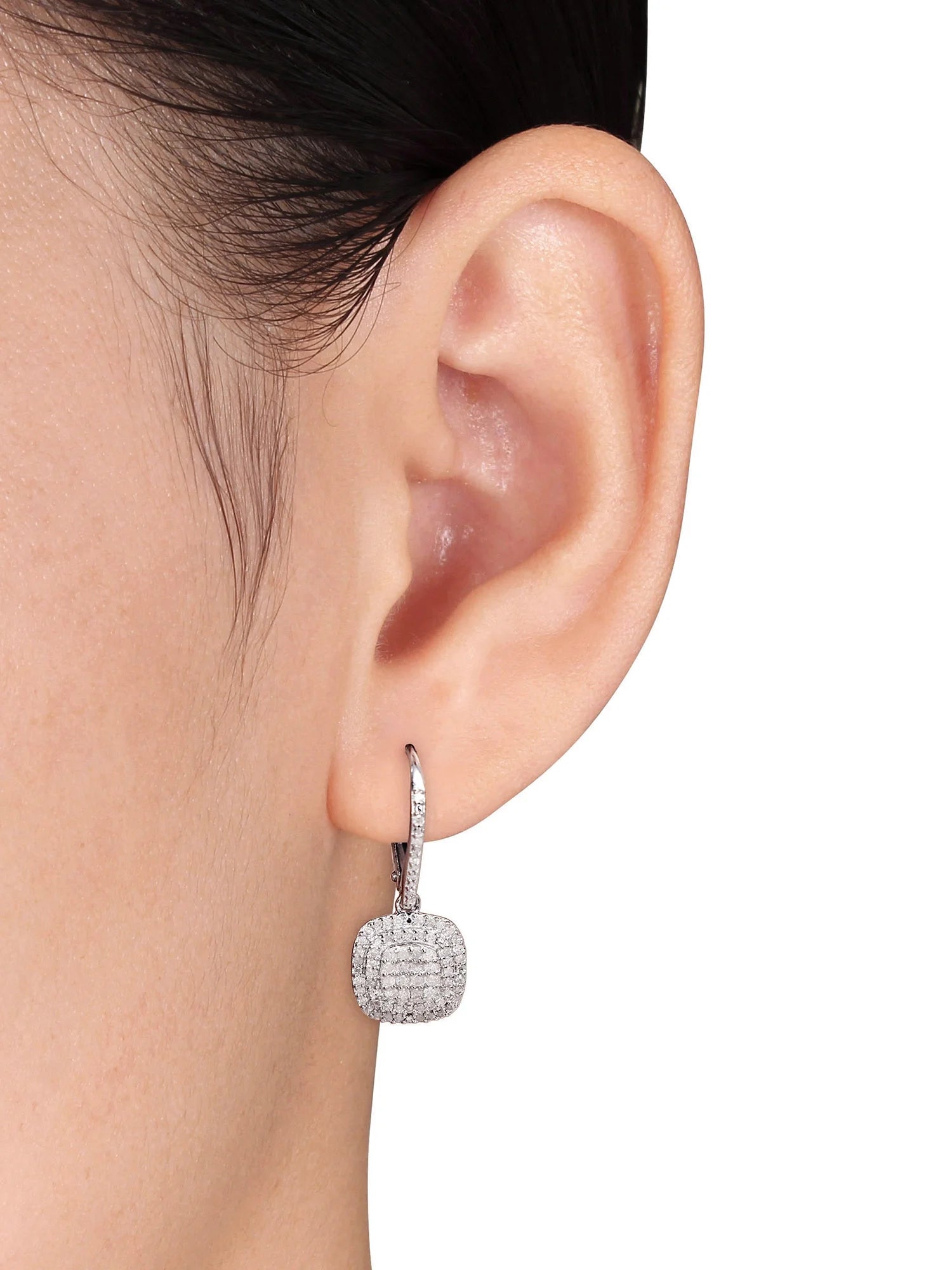 Women'S Diamond Sterling Silver Earrings