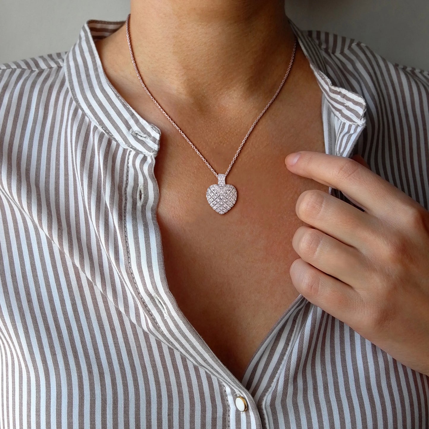 Women'S Diamond Sterling Silver Necklace