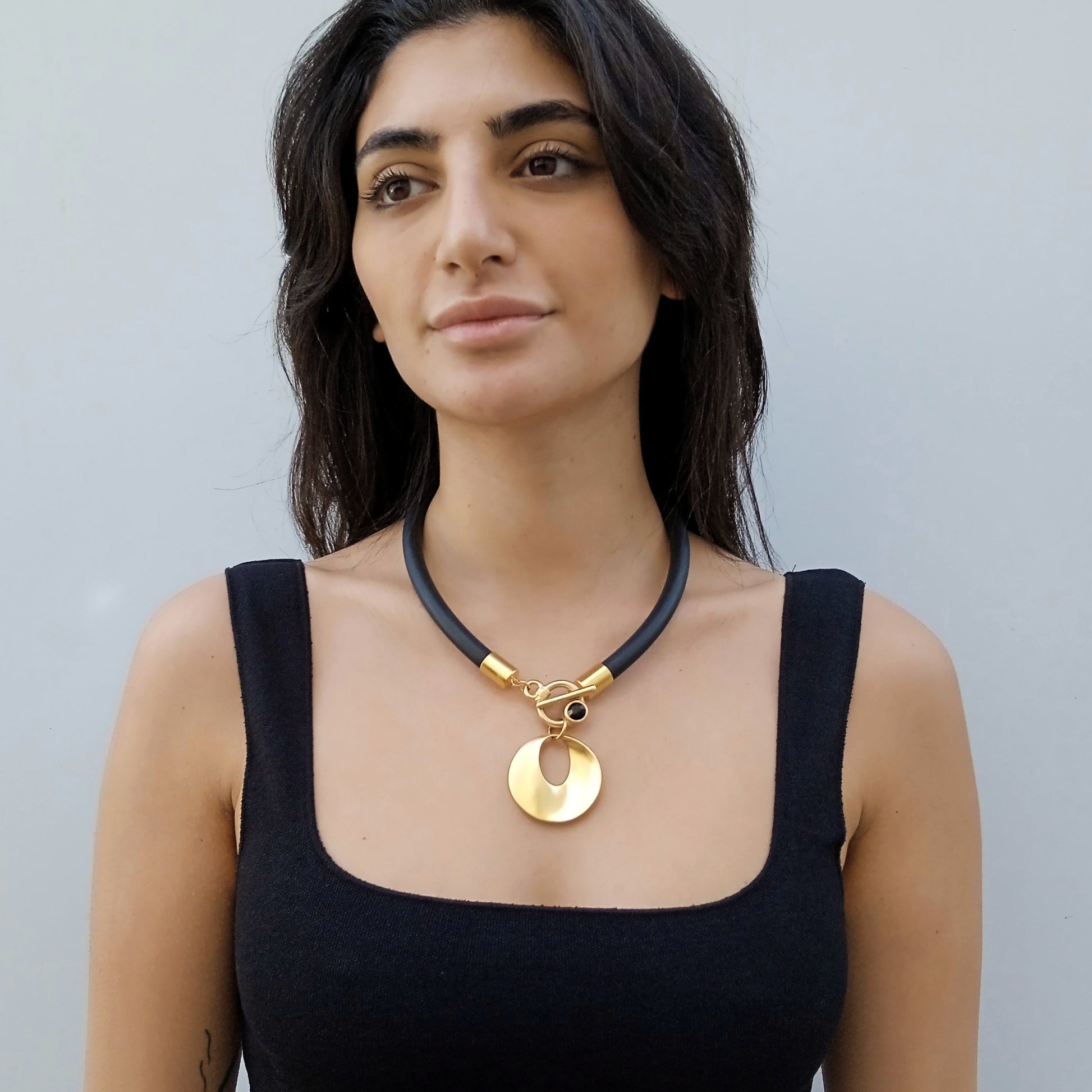 Gold Bib Necklace, Bold Statement Necklace, Abstract Necklace